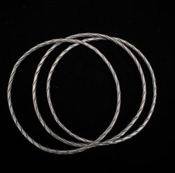 3- 8” Inside Circumference, Solid 925, Bangles. 24.3g.