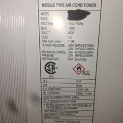 Toshiba 8000 Btu Portable A/C Unit 
