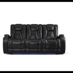 power reclining sofa / stationary loveseat