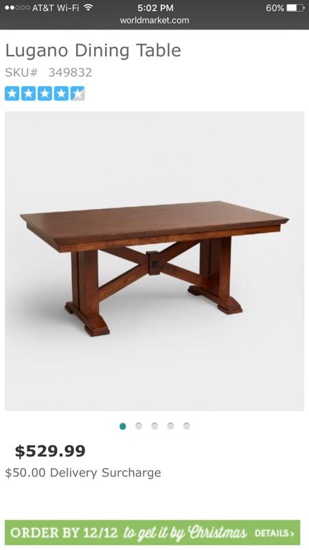 World Market Lugano Dining Table and Bench
