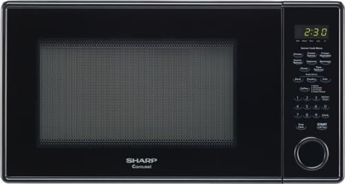 Sharp Carrousel 1.3ft Countertop Microwave 1,000W Precise Cook Sensor Technology Auto Defrost Add 30Seconds Key 13@ Glass Turntable