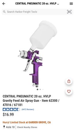 Central Pneumatic Spray Gun