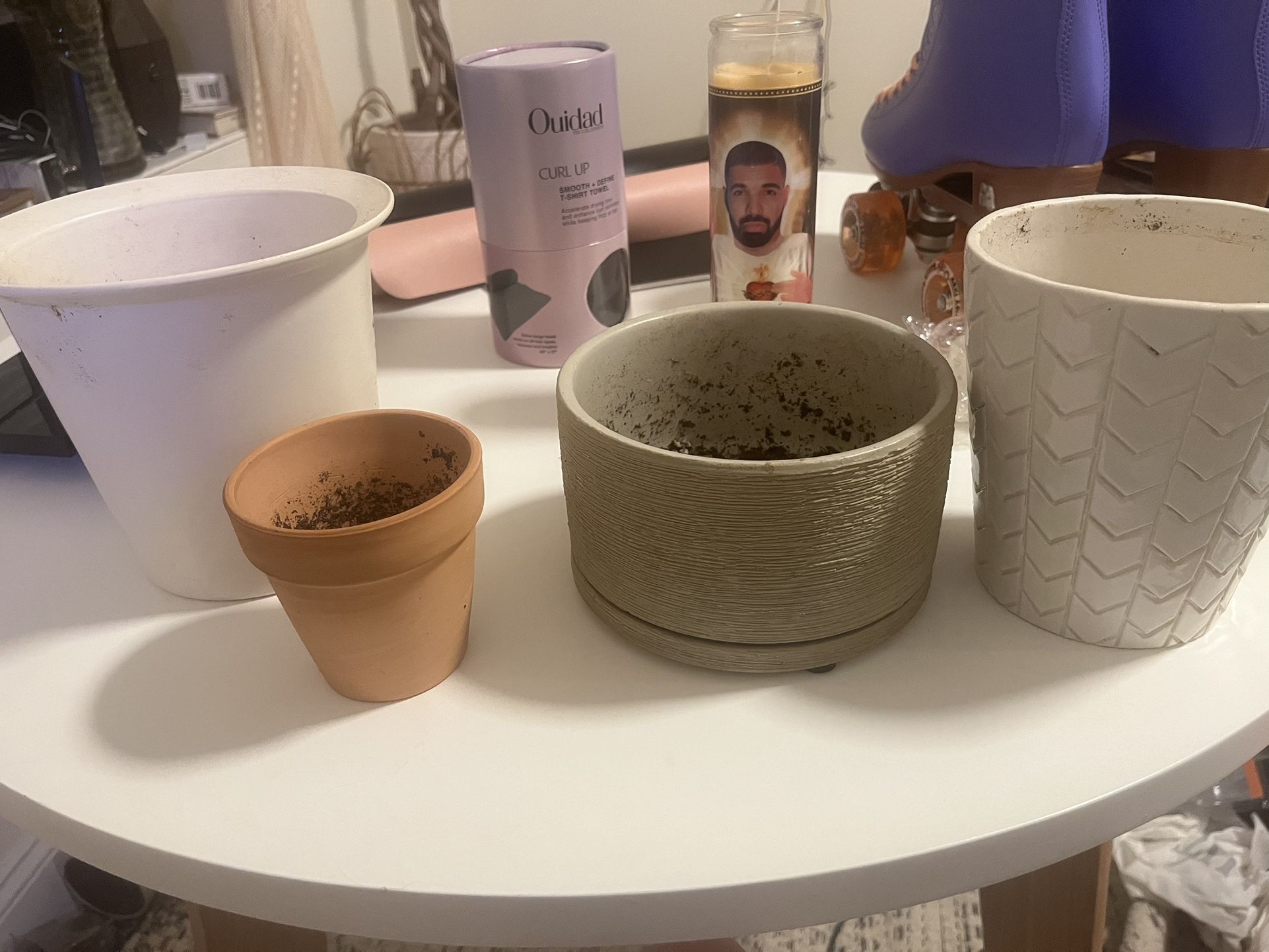 pots and candle