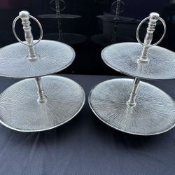 2 Tiered Silver Cupcake /Treat Stand