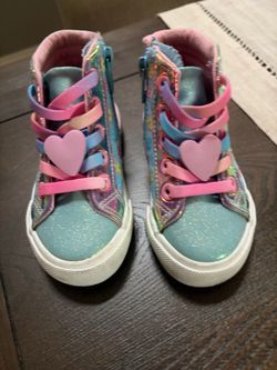 Bluey Girls Iridescent High-Top Sneakers with Heart Detail