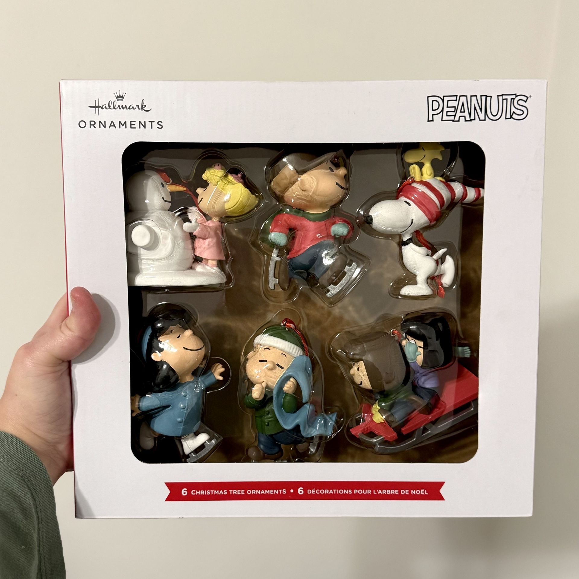 NEW Hallmark Peanuts Christmas Ornaments Set (6pc) – Snoopy, Charlie Brown