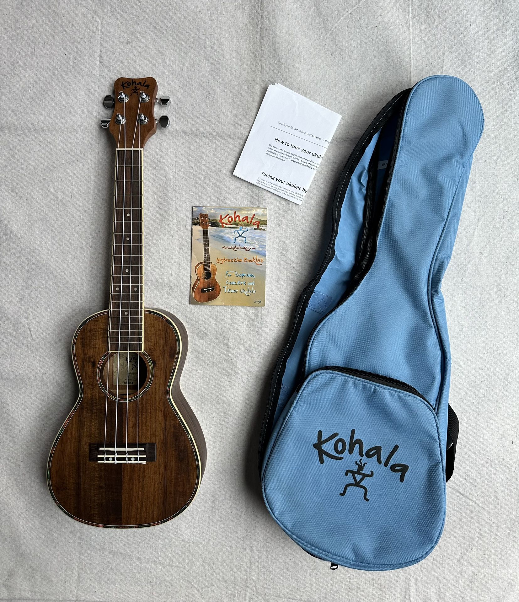 Kohala Ukulele Uke Hawaiian Guitar & Case Combo Music Instrument 