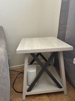 Farmhouse End Table with X-Frame Base