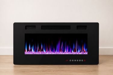 NEW Joy Pebble 36” Electric Fireplace Insert – Remote Included