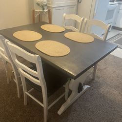Country Table With Four Chairs