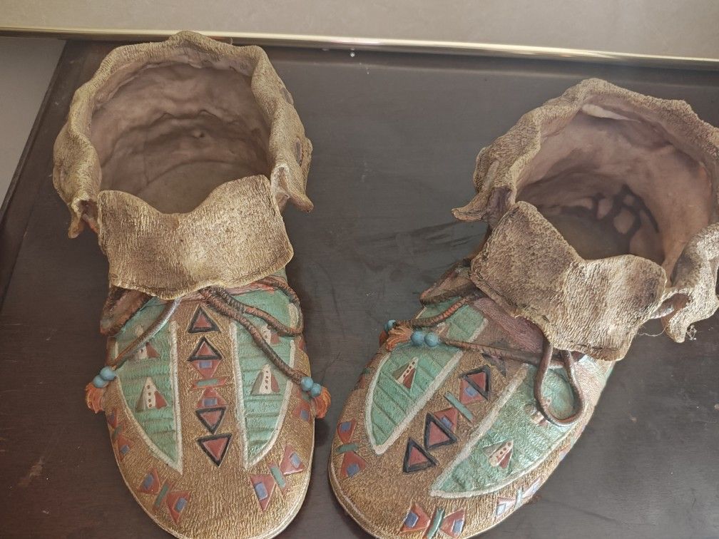Ceramic Moccasins Indian Shoes