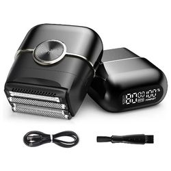 Electric Foil Shavers for Men: Mini Electric Razor with Big LED Display & 4 Floating Blades - Foil Shaver for Men with 2 Gears Adjustable - Face Shave