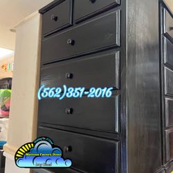 Black Duplex Pinewood Dresser Drawer Chest Comoda Nueva 