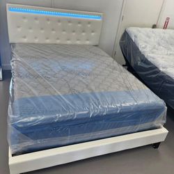 Queen Bed Whit Mattress - Cama Queen Con Colchon 