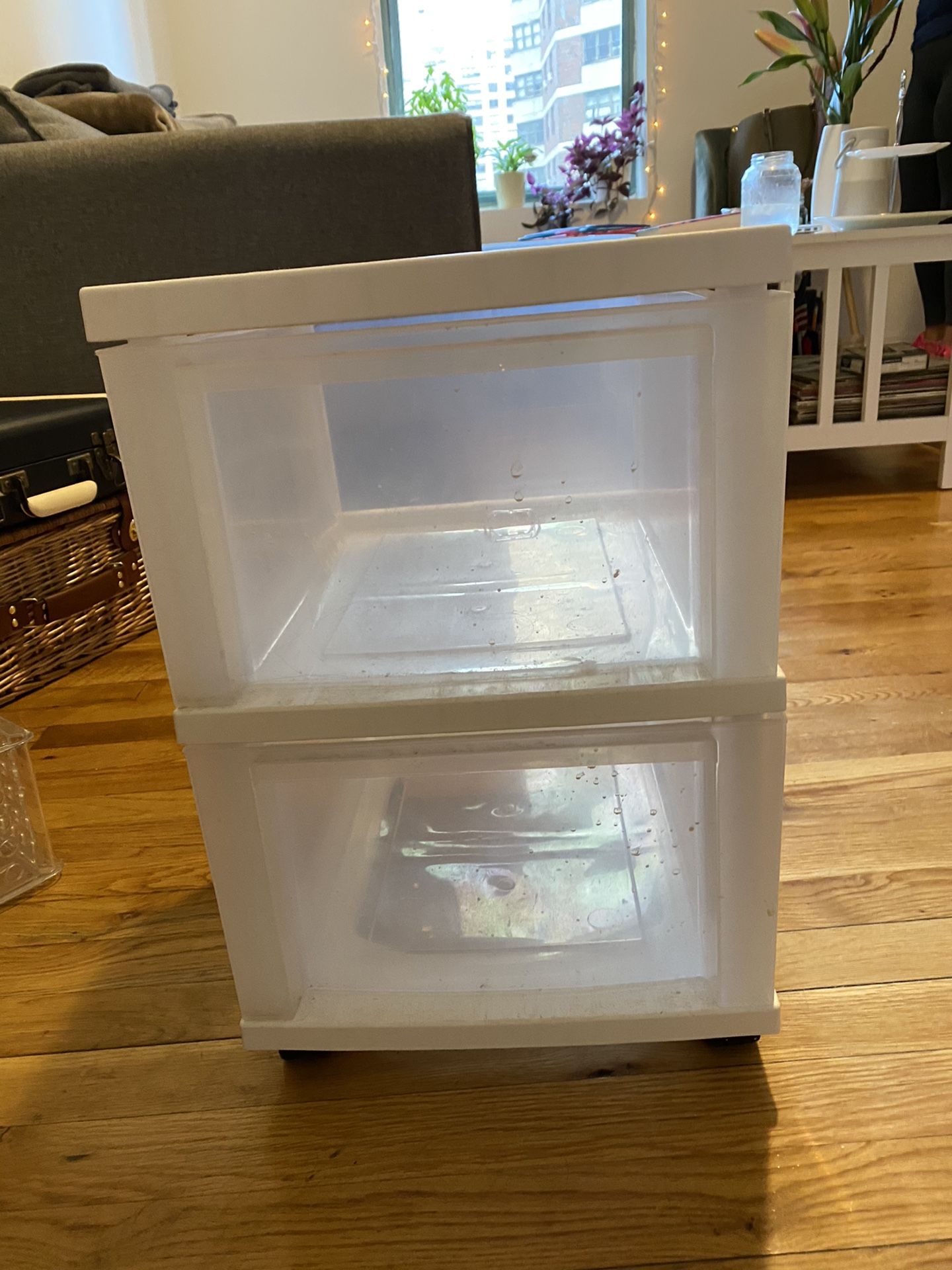 Plastic two drawer container