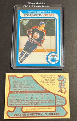 Wayne Gretzky reprint. OPC #18 Rookie Reprint Card