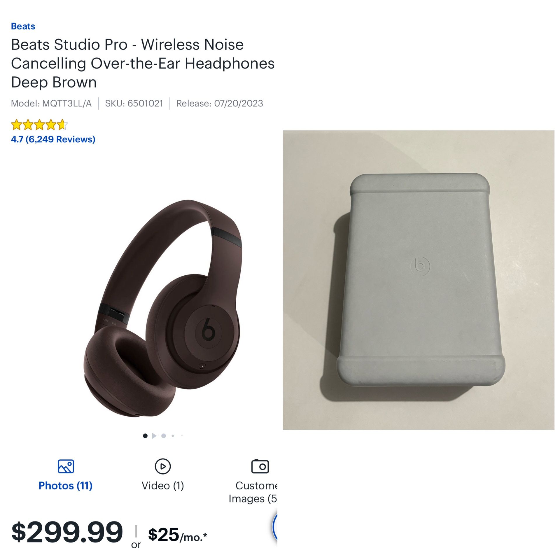 Brand new, unused Beats Studio Pro Wireless Noise Cancelling Over-the-Ear Headphones - Deep Brown. Retails for $320.98 after taxes, but I’m selling fo