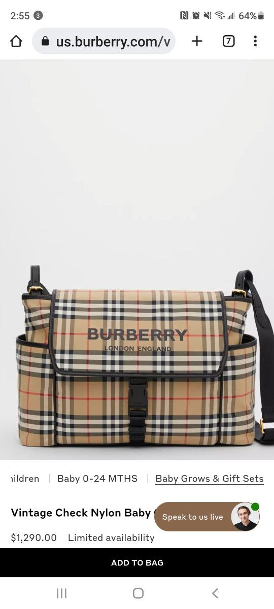 Burberry Diaper Bag Vintage Check for Sale in Los Angeles, CA - OfferUp