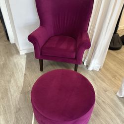 Virtually New Chair & Matching Ottoman 