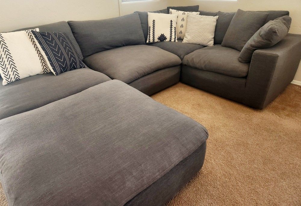 Modway Down Overstuffed Modular 5 Piece Sofa Set