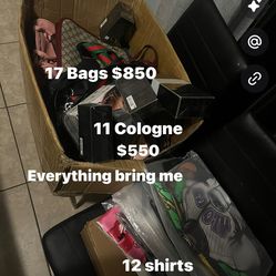 Cologne, shirt, authentic Louis Vuitton bags, need this gone