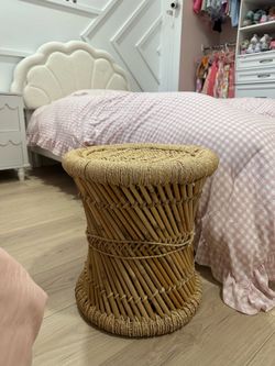 Side rattan table wicker nursery nightstand