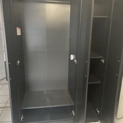 Modern Black Wardrobe Closet with Mirror – Great Condition
