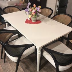 IKEA ROSENTORP extendable white dining table 