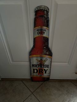 Michelob Dry metal beer bottle wall hanger
