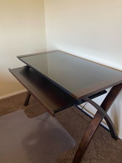 Glass top desk