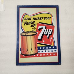 7up Uncola Soda Faux Vintage Metal Sign 