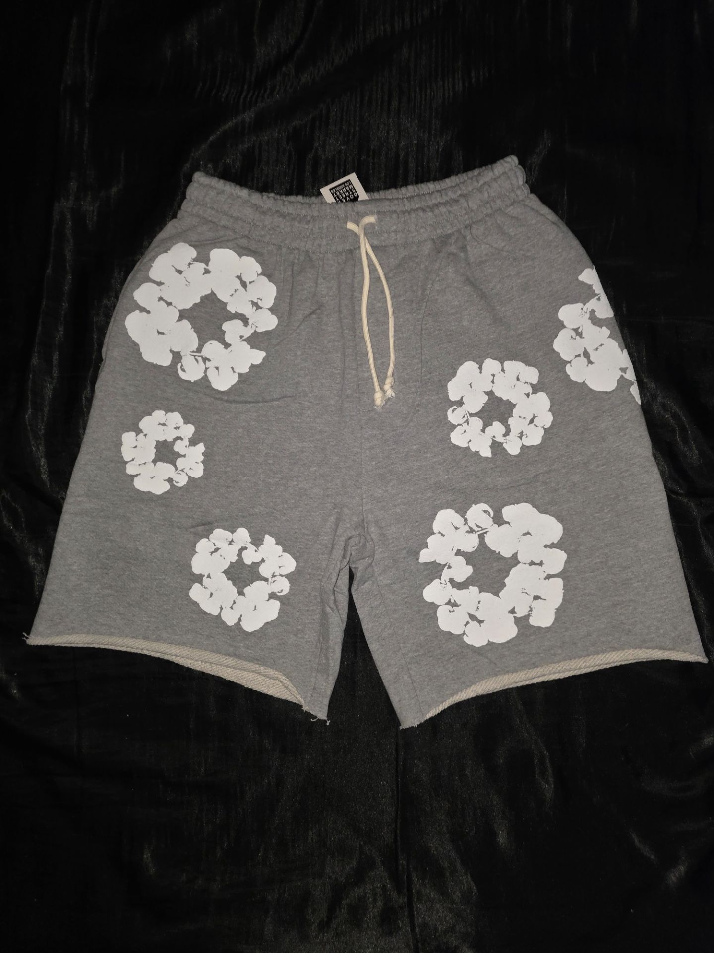 Denim Tears The Cotton Wreath Sweat Shorts, Gray, Size S, M, L & XL