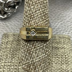 Mens 14k diamond ring