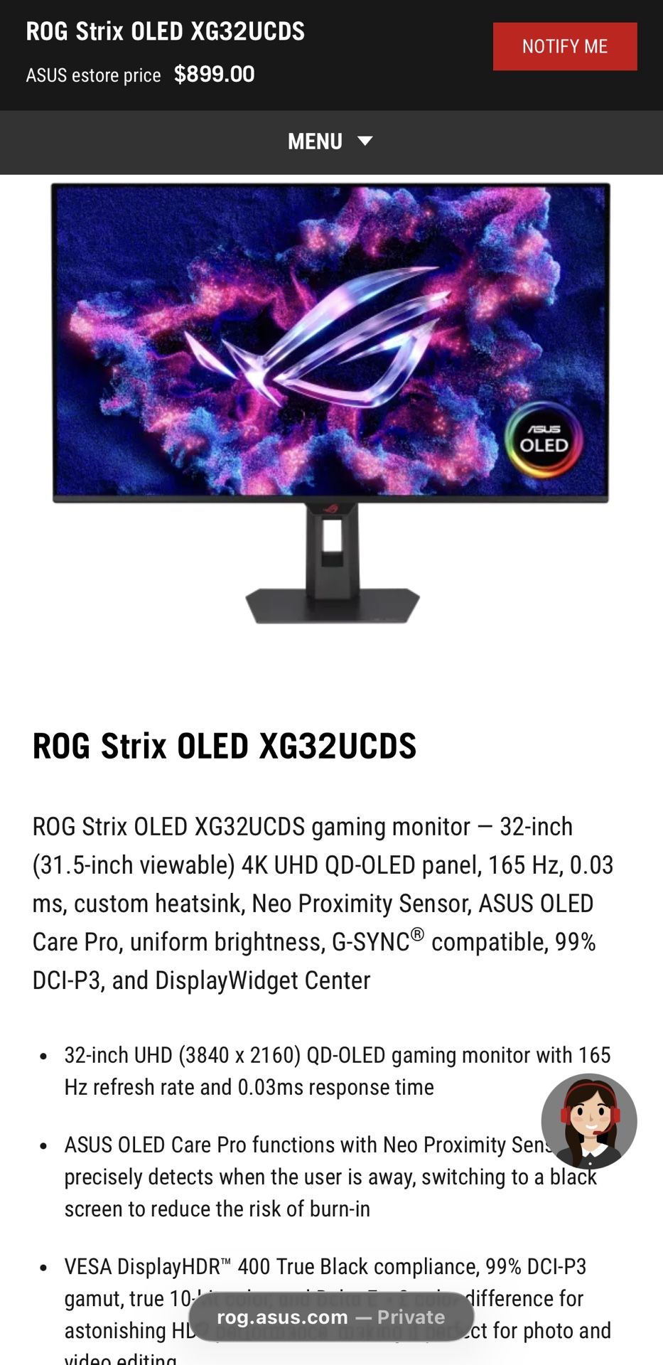 Asus GX32UCDS 4k QD Oled