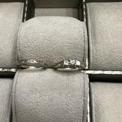 Engagement Ring and Anniversary Band
