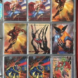 Lots of Marvel Comic Book Trading Cards: 1991 Impel Marvel Universe and 1992-1993 Marvel Masterpieces by Skybox 