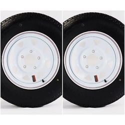 ST175/80R13 Trailer Tire LRC On 5 Bolt White Spoke Wheel