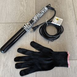 Proliss Twister Zebra Curling Iron Wand For Perfectly Stylished Curls 1.25" Barrel