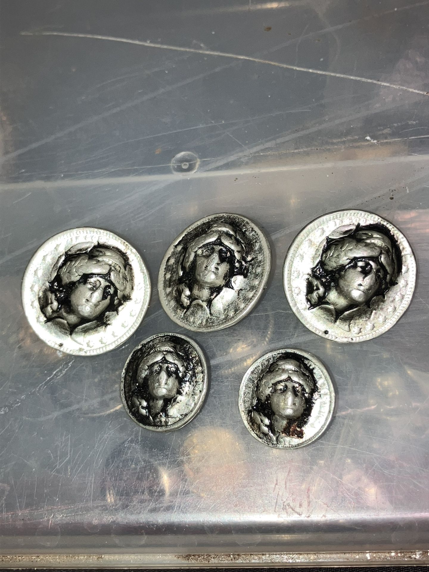 Antique Silver Coin Buttons