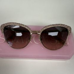 Swarovski Sunglasses Pink Cateye w/ Case 