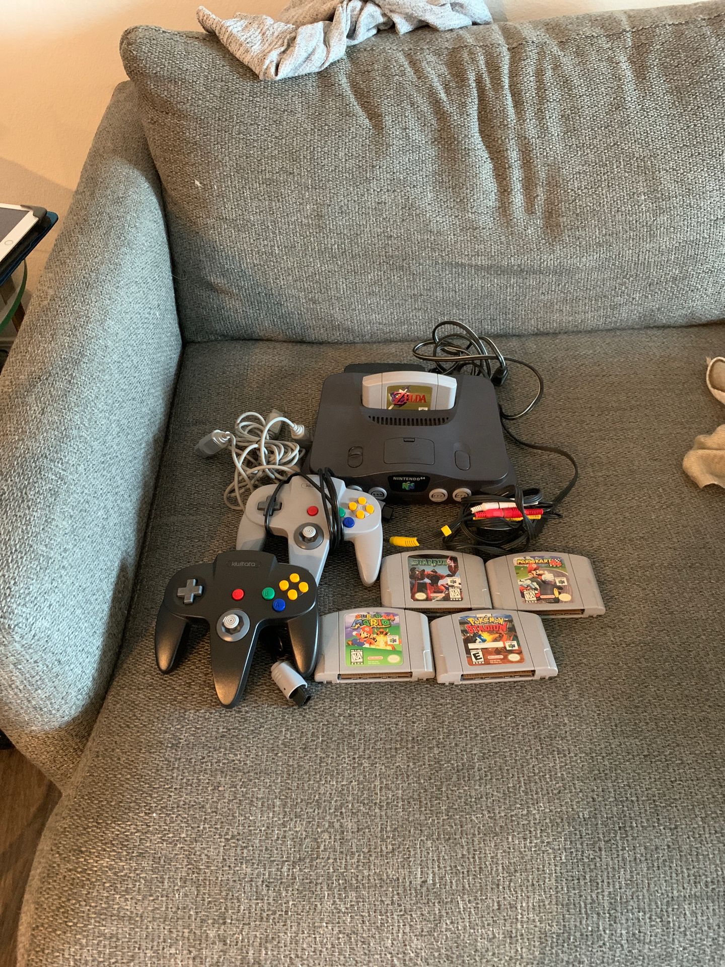 Authentic Nintendo 64 Console, 2 Controllers, Adapter, and 5 Games