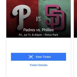 Padres Vs Phillies Friday Section 307 Aisle Seats 