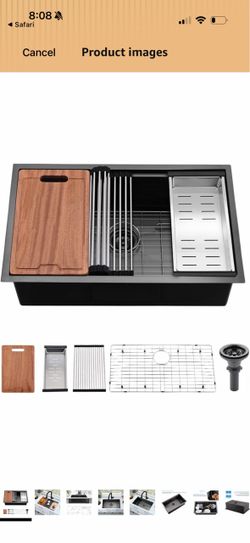 Black Stainless Steel Workstation Kitchen Sink