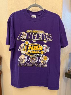Vtg Tultex Los Angeles Lakers NBA Finals 2000 Purple Champions Tee Size Large