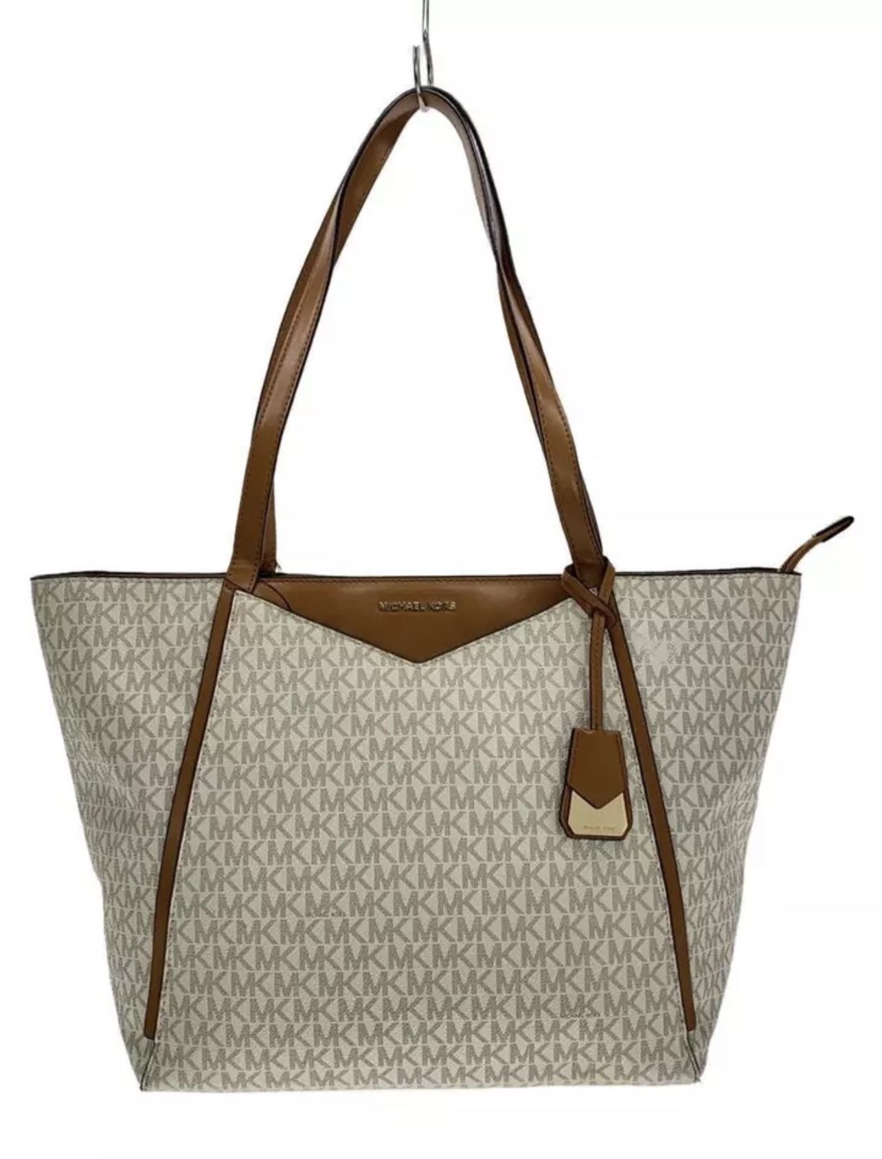 New with tags Michael Kors Womens Whitney Large Logo Monogram Tote Bag Beige/Vainilla