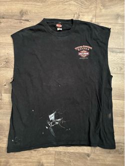 Harley Davidson T Shirt NASSAU BAHAMAS Tribal Skull Distressed Sleeveless Y2K