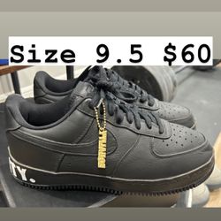 Nike Air Force One Black Equality Size 9.5 Men 