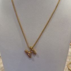 Bubble Gold Letter Necklace – All Letters Available