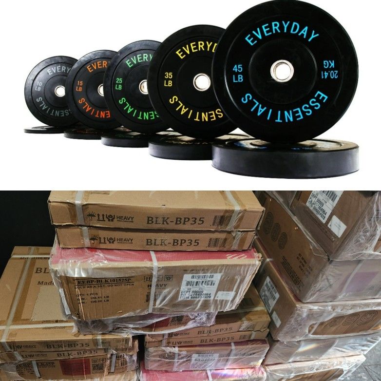 NEW 260LB BUMPER PLATES OLYMPIC RUBBER WEIGHTS SETS
