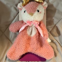 New Pink Reindeer Soft Baby Lovey